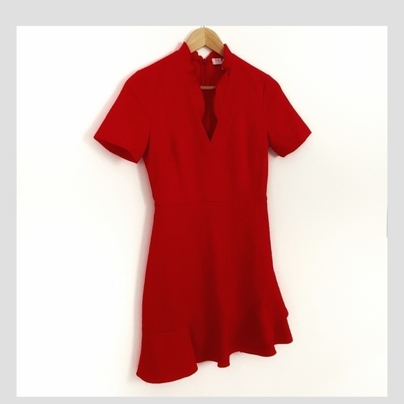 Sandro Short Dress Mini Crepe Fabric Cocktail Occasion Dress Short Sleeve Sz 1 - Picture 12 of 14